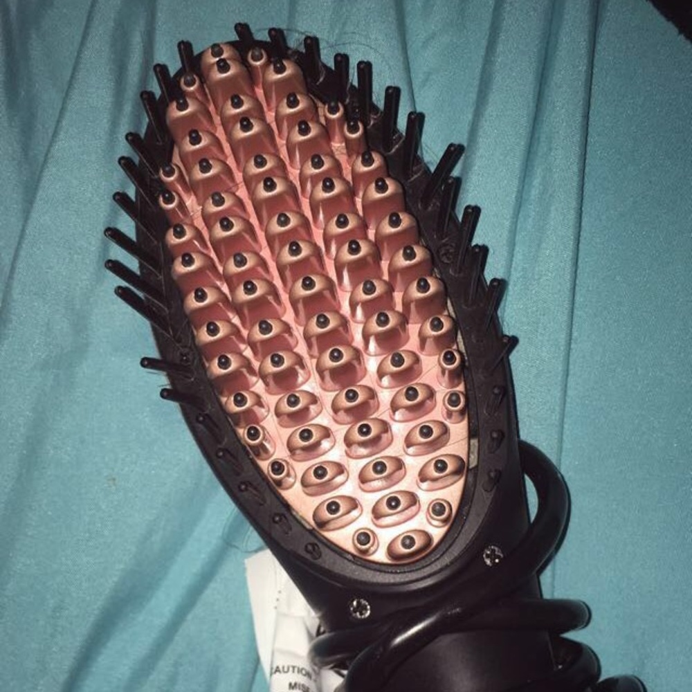Hair brush straightener